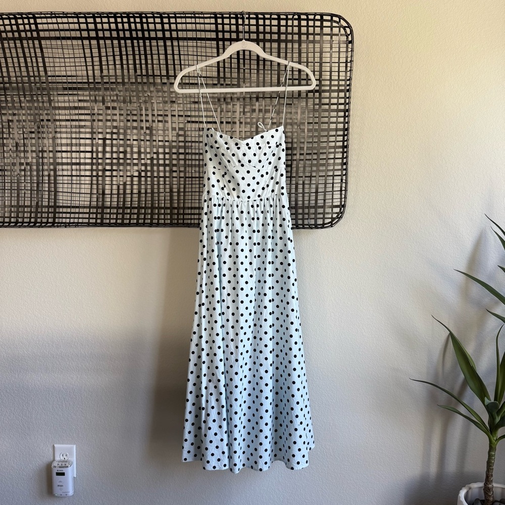 Reformation blue and Black Polka Dot Dress